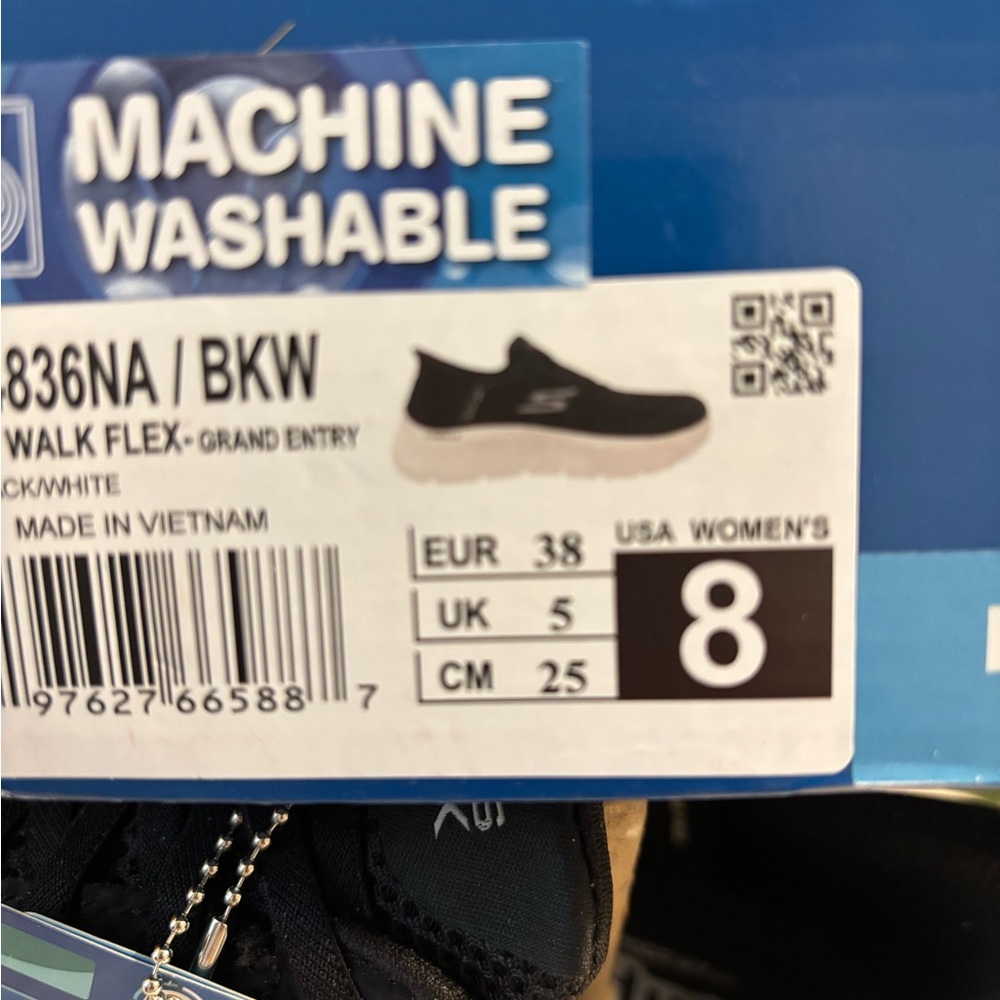 Skechers Walk Flex Black and White Women's Sneakers